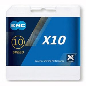 Grandinė KMC X10 Silver Black 10 pavarų, 122L